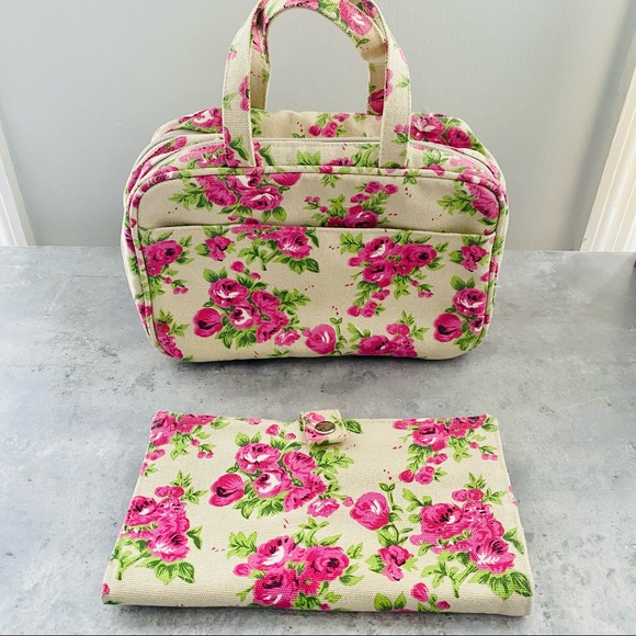 Neiman Marcus Handbags - Neiman Marcus Floral Cottagecore Make-up Bag Travel Set 2 Piece NWOT